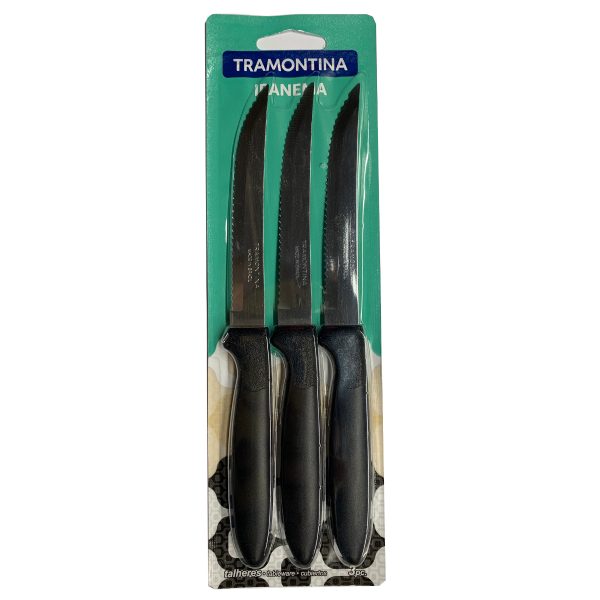 CUCHILLO P/ASADO TRAMONTINA SET 3 PCS