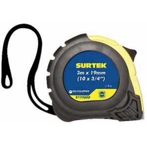 CINTA METRICA SURTEK CONTRA GOLPES NEGRO 3MTS