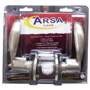 CERRADURA ARSA MANIJA C/SEGURO SATIN***