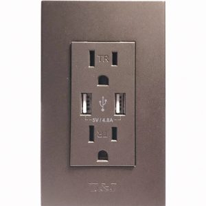 EAGLE TOMA DOBLE TR C/USB TYJ NEGRO 15AMP