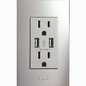 EAGLE TOMA DOBLE TR C/USB TYJ PLATEADO