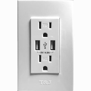 EAGLE TOMA DOBLE TR C/USB TYJ BLANCO