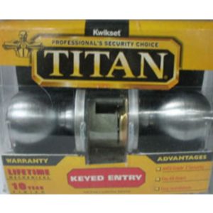 ZC/CERRADURA KWIKSET TITAN C/LLAVE SATINADA