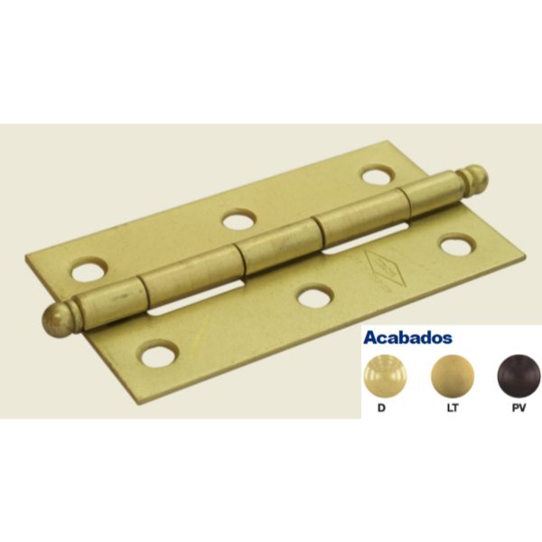 BISAGRA INDUMA LATON VIEJO P/MUEBLE C.22 1-1/2"