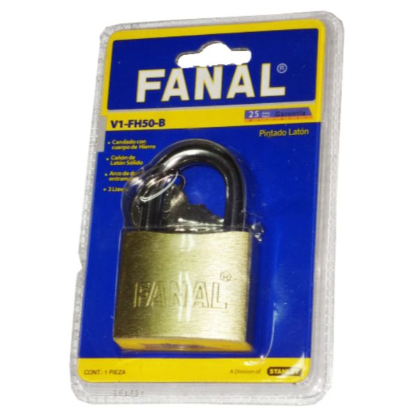 CANDADO FANAL BRONCE BLISTER 50MM