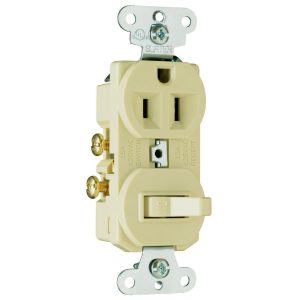 T/APAGADOR + TOMA 15A 125V P&S MARFIL