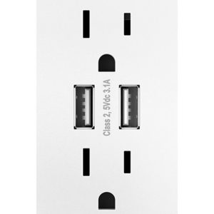 T/TOMA DOBLE ADORNE USB BLANCO
