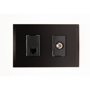 T/TOMA TV+DATOS RJ45 CAT 6 NOBILE NEGRO