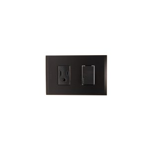 T/APAGADOR NOBILE SENC +TOMA 2P+T 16A NEGRO