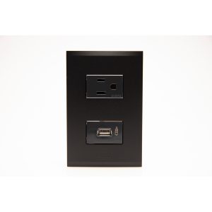 T/TOMA SENCILLO TR NOBILE 2P+T + USB NEGRO