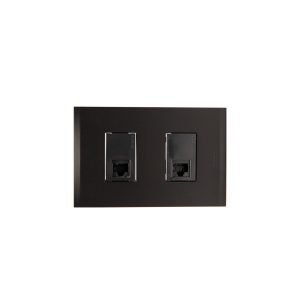 T/TOMA DOBLE RJ45 CAT 6 NOBILE NEGRO 8 HILOS