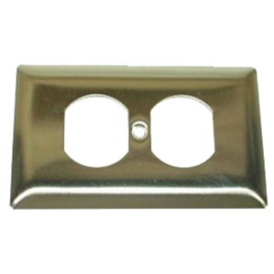 TLG/PLACA METAL INOX. P/TOMA DOBLE