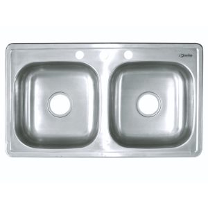 FREGADERO GRACIELA EMPOTRAR DOBLE TANQUE 84X48