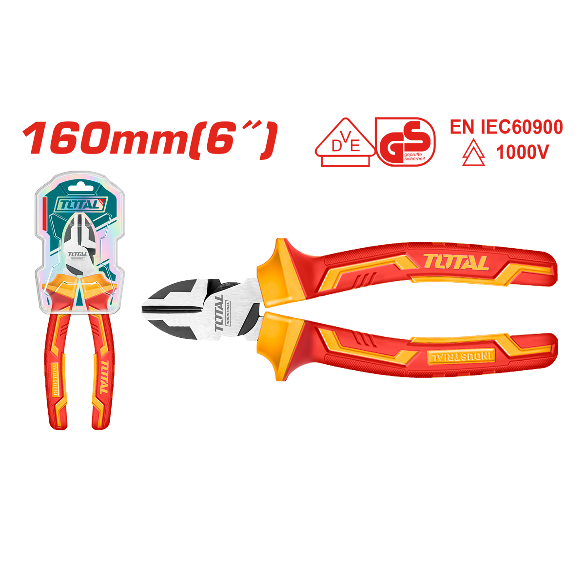 ALICATE CORTADORA ELECTRICISTA TOTAL 6" 1000V