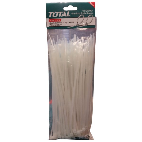 AMARRA PLAST BLANCA 08"x3.6MM TOTAL 100PCS