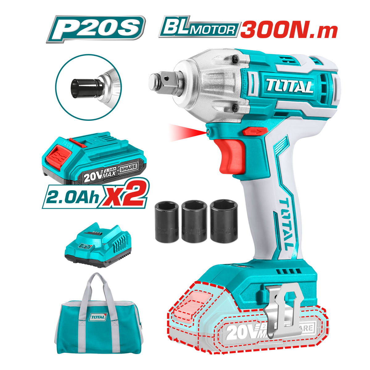 HE/PISTOLA IMPACTO TOTAL C/EST 1/2-20V