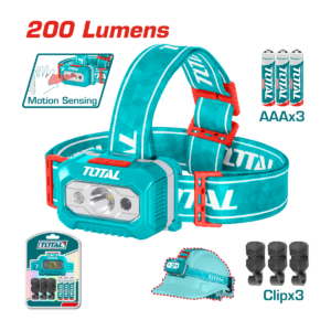 LINTERNA MANOS LIBRES TOTAL 200LM 3AAA