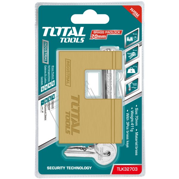 CANDADO TOTAL SEGURIDAD BRONCE 70MM
