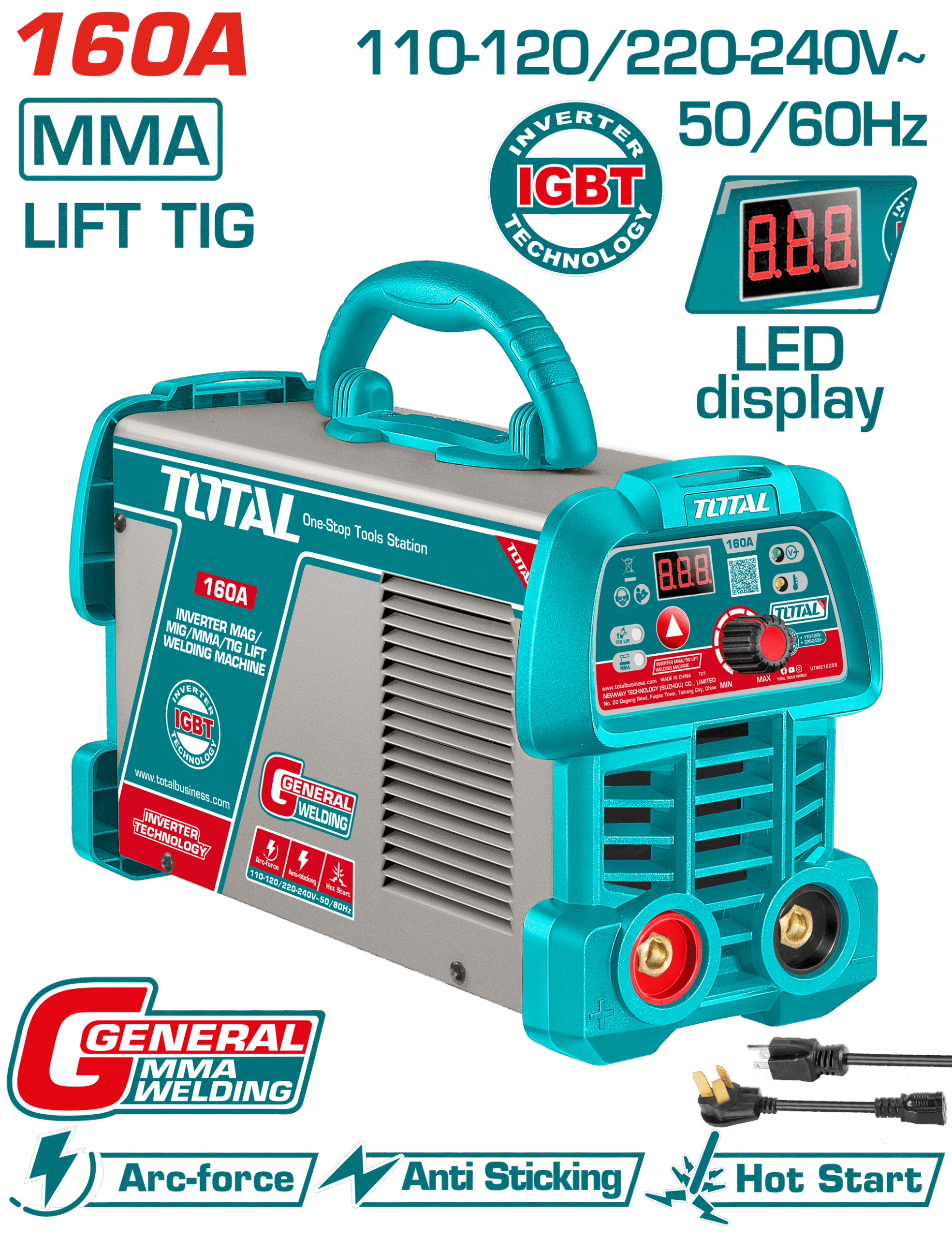HE/MAQUINA SOLDAR TOTAL INVERTER MMA 120/220V 160A