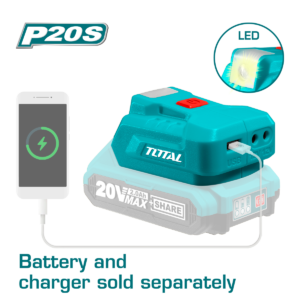 CARGADOR BATERÍA LITIO TOTAL 20V TIPO USB 5V