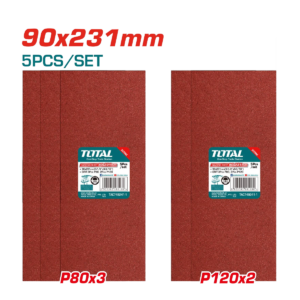 LIJA PLIEGO 3.5X9 TOTAL P80 Y P120, 5 PCS