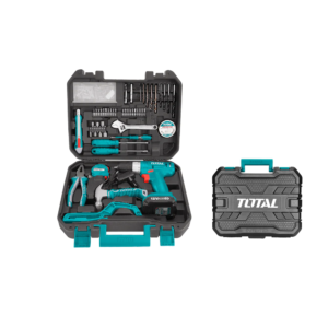 JUEGO HERRAMIENTAS TOTAL 128PCS C/TALADRO 12V