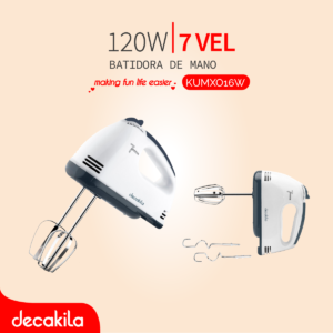 DECAKILA BATIDORA DE MANO 7 VELOCIDADES 120W
