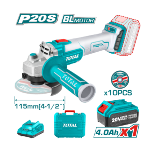 ESMERILADORA ANGULAR TOTAL 4 1/2" 1100W 20V C/1BAT