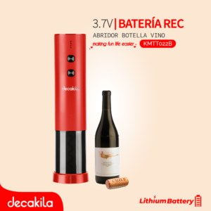 DECAKILA ABRIDOR BOTELLA VINO 3.7V BATERÍA RECARG