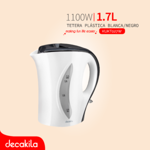 DECAKILA TETERA PLÁSTICA BLANCA/NEGRO 1.7L 1100W