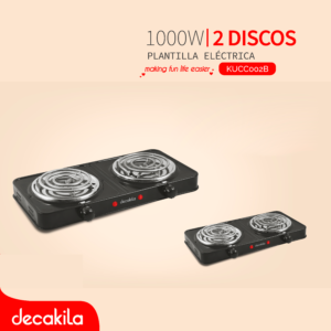 DECAKILA PLANTÍLLA ELÉCTRICA 2 DISCOS 1000W