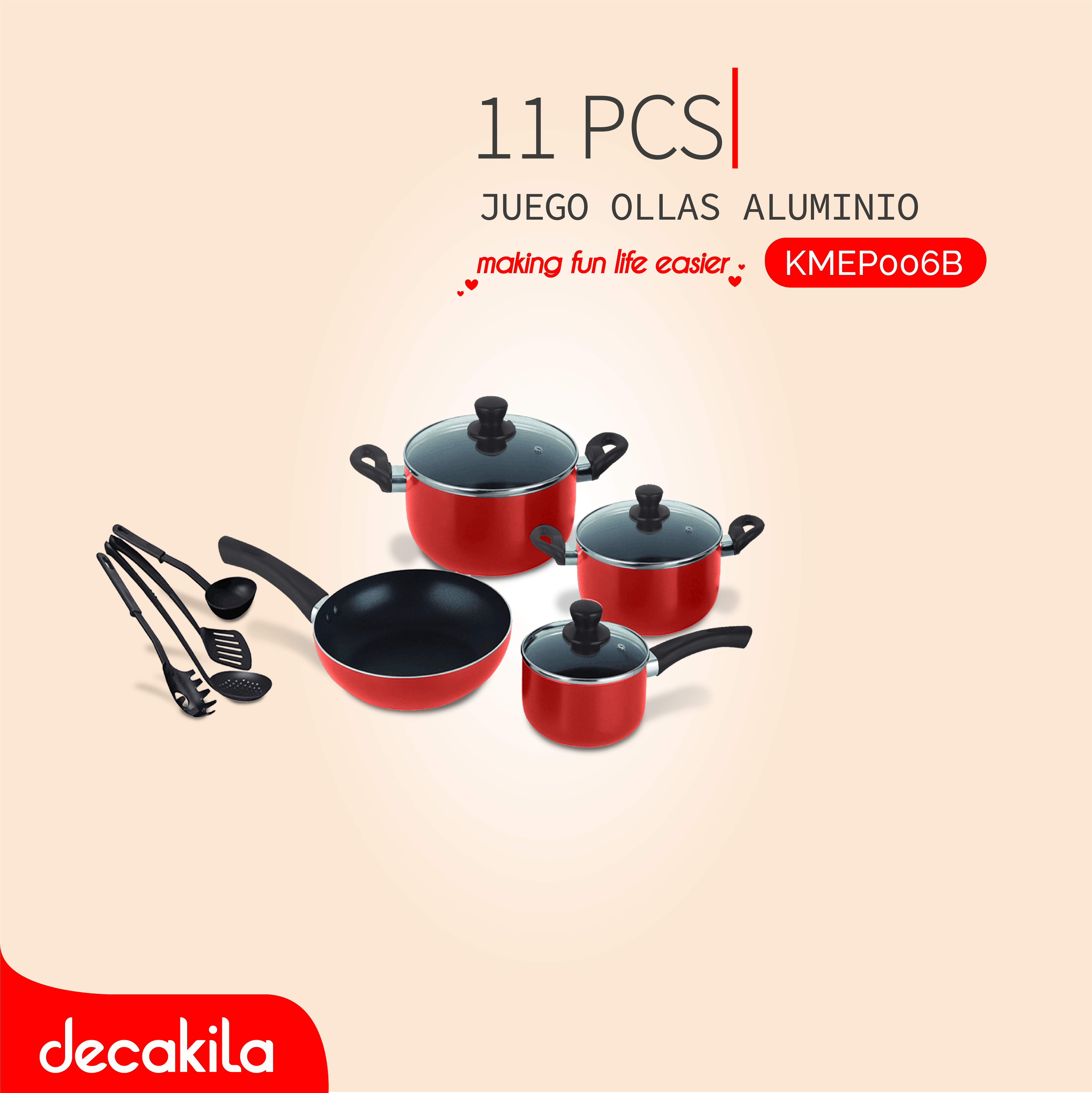 DECAKILA JUEGO OLLAS ALUMINIO 11PCS
