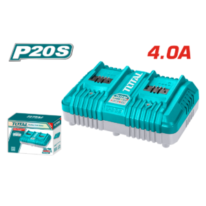 CARGADOR BATERÍA LITIO TOTAL 20V 4A DOBLE