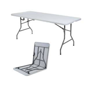 MESA PLEGABLE PLÁSTICA BLANCA