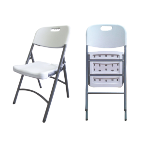 SILLA PLEGABLE PLÁSTICA BLANCA