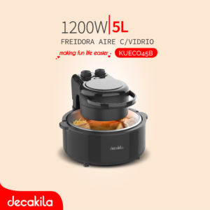 DECAKILA FREIDORA AIRE C/VIDRIO 5.0L 1200W