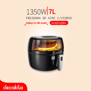 DECAKILA FREIDORA DE AIRE C/VIDRIO 7.0L 1350W