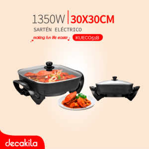 DECAKILA SARTÉN ELÉCTRICO 1350W 30X30CM