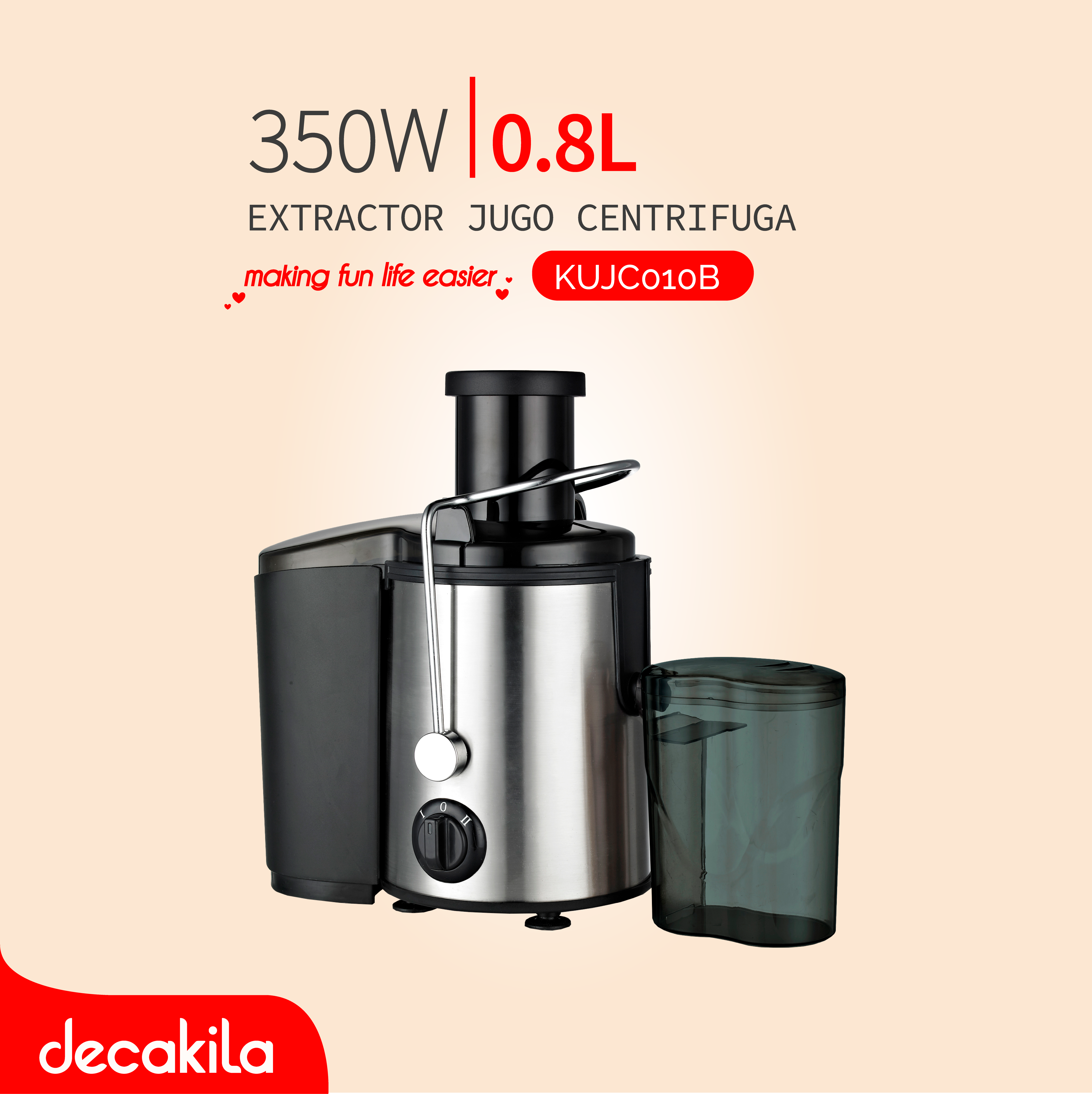 DECAKILA EXTRACTOR JUGO CENTRIFUGA 350W 0.8L
