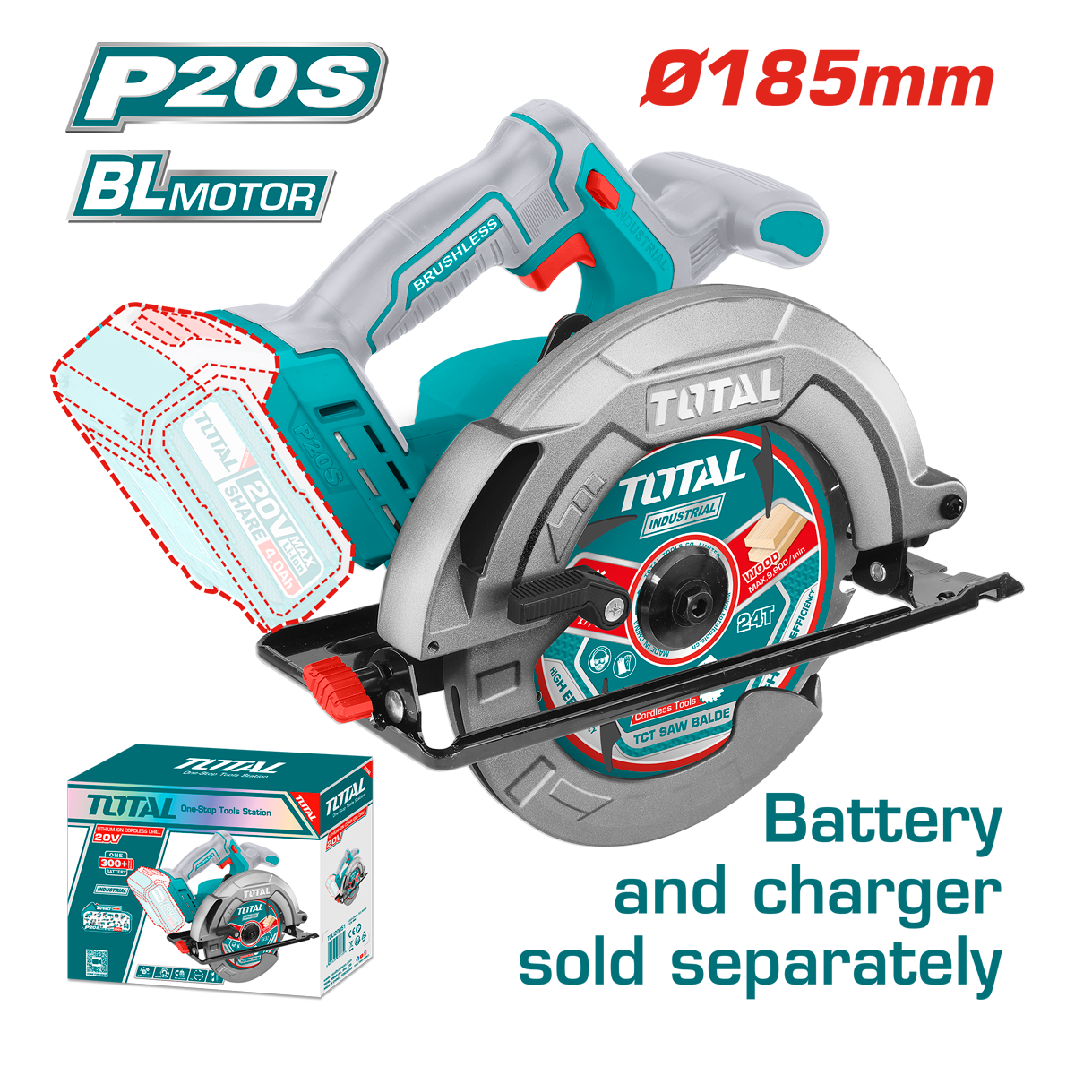 SIERRA CIRCULAR 71/4" TOTAL 20V BL S/BA