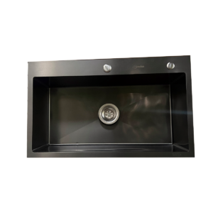 FREGADERO GRACIELA SUBMONTAR 1 TANQUE NEGRO 75X45X