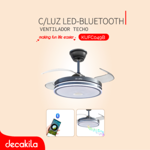 DECAKILA VENTILADOR TECHO C/LUZ LED-BLUETOOTH