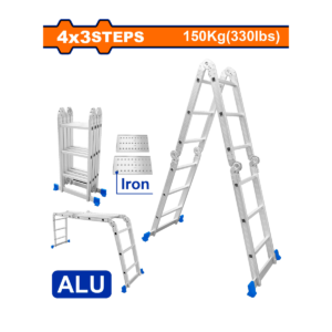 ESCALERA ALUMINIO WADFOW MULTIUSO 4X3, 2 PLATAF
