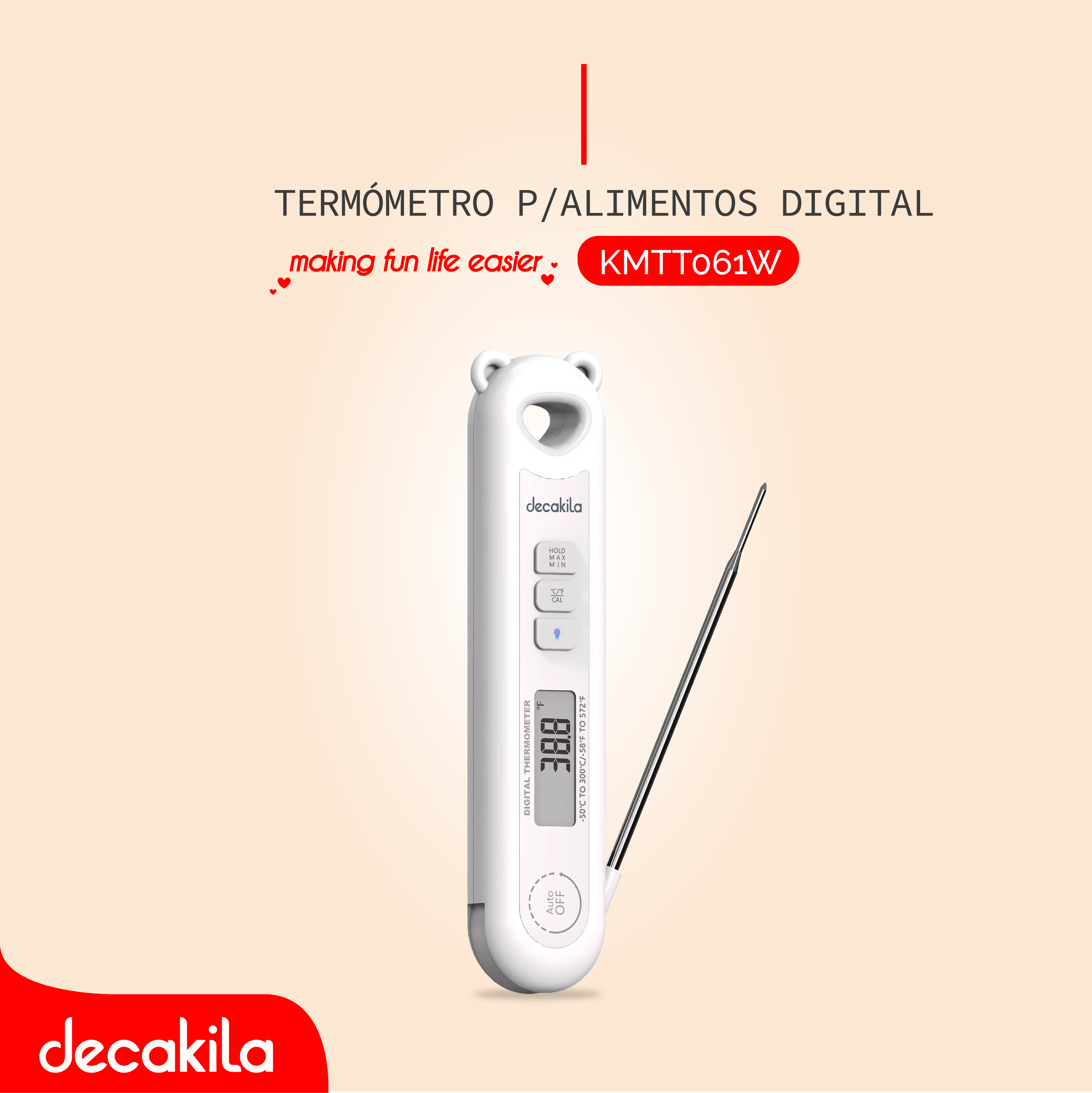 DECAKILA TERMÓMETRO P/ALIMENTOS DIGITAL