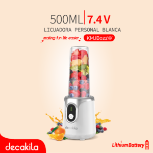 DECAKILA LICUADORA PERSONAL 500ML 7.4V BLANCA