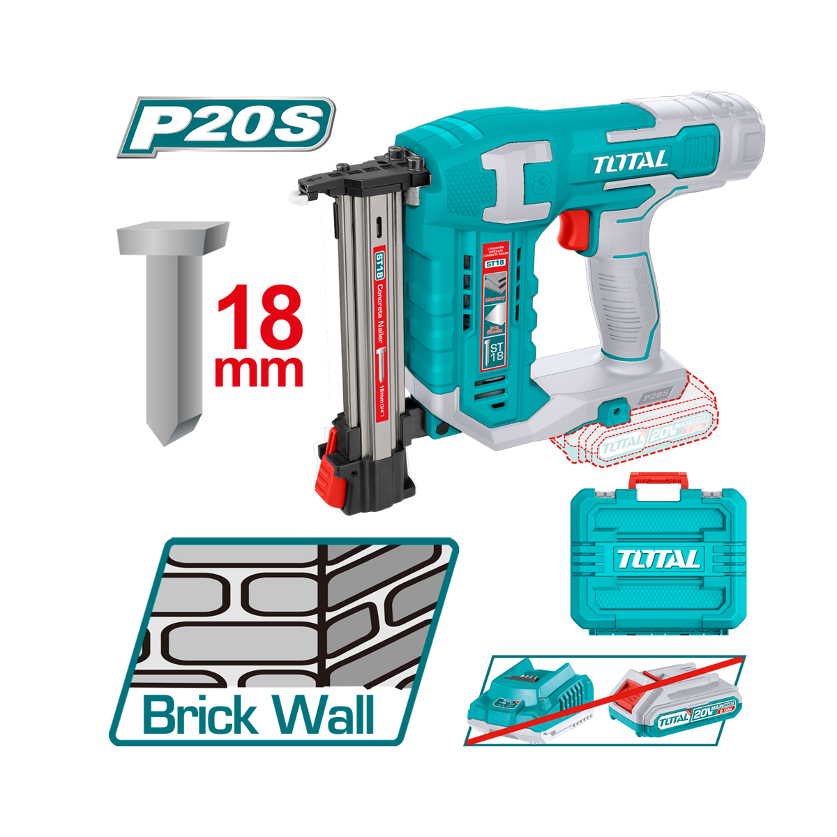 HE/CLAVADORA TOTAL 20V 18MM 3/4 S/BAT