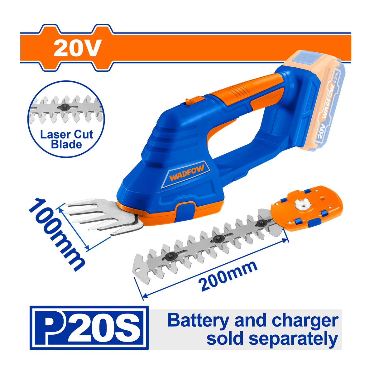 HE/CORTACETOS WADFOW 20V 8" S/BAT