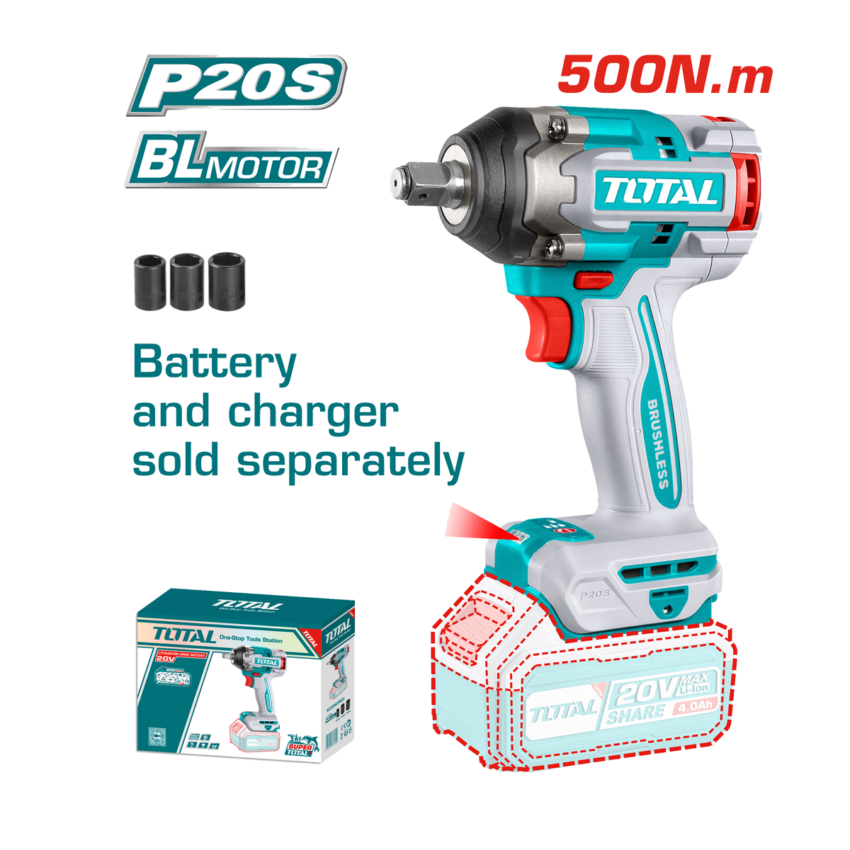HE/PISTOLA IMPACTO TOTAL 1/2 20V 500NM S/B