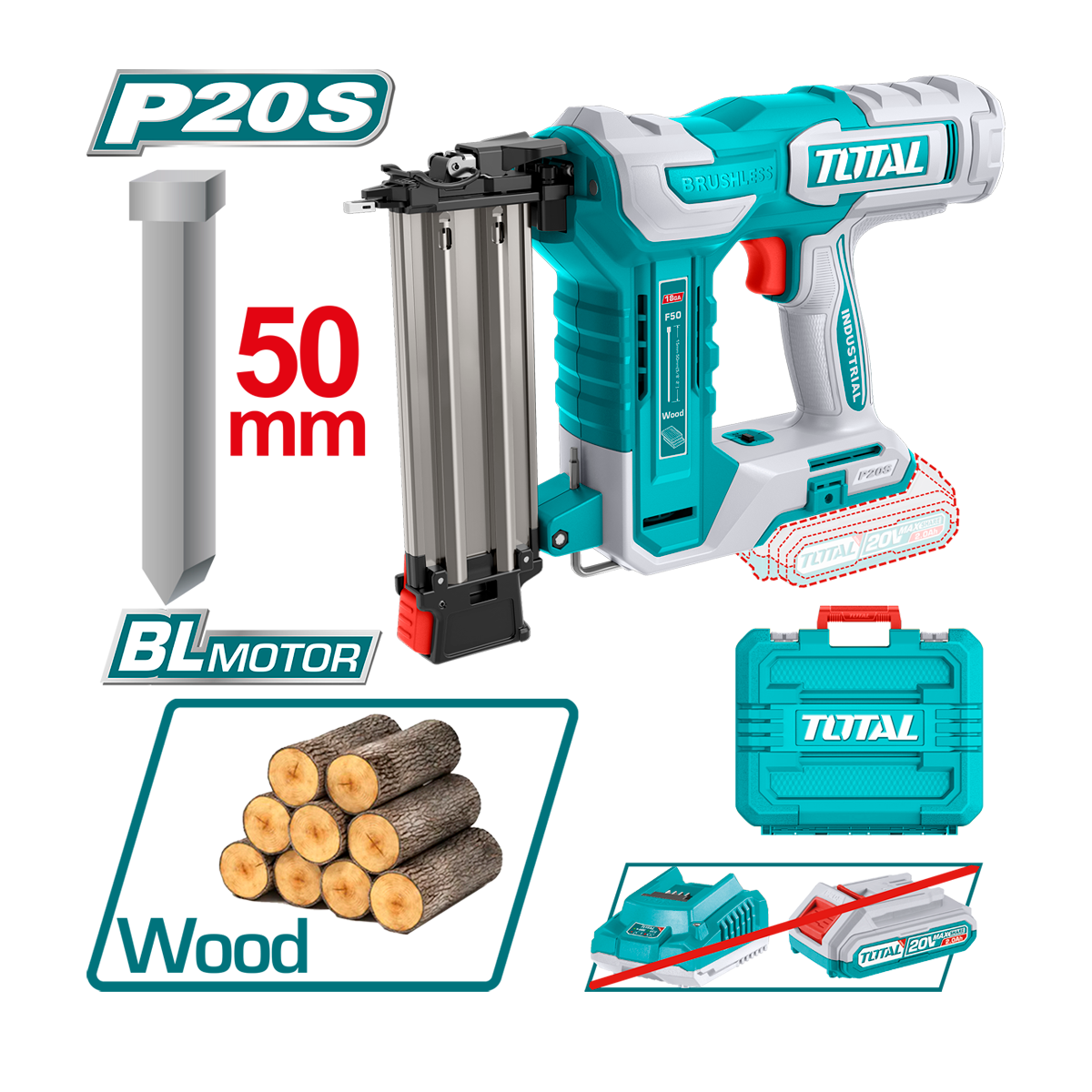 HE/CLAVADORA TOTAL 20V 50MM S/BAT