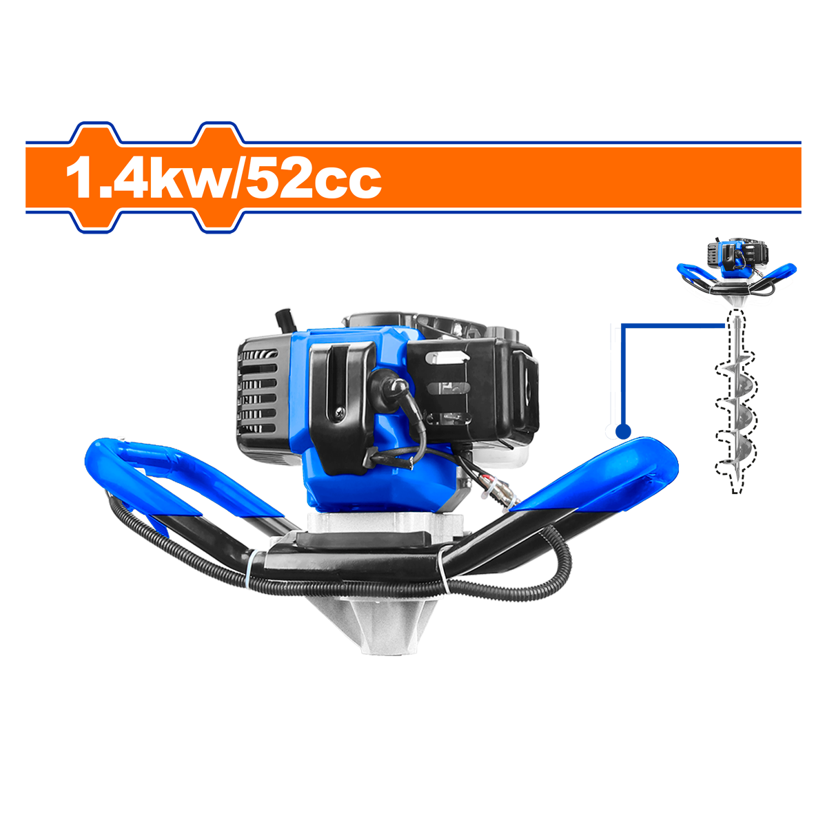 BARRENADOR GASOLINA CON BROCA WADFOW 52CC/1.4KW